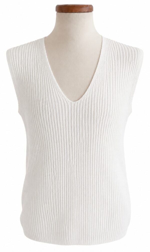 Maglia traforata scollo a V